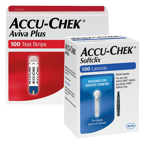 AccuChek Aviva Plus Test Strips (100 Ct.) + Softclix Lancets (100 Ct