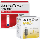 Accu-Chek Aviva Plus Test Strips (100 Ct.) + Fastclix Lancets (102 Ct.) - Teststripz