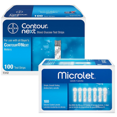 Bayer Contour NEXT Test Strips (100 Ct.) + Microlet Lancets (100 Ct.) - Teststripz