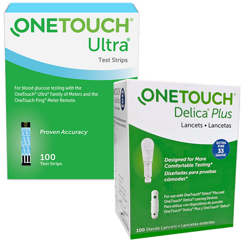 One Touch Ultra Test Strips (100 Ct.) + Delica Lancets (100 Ct.) - Teststripz