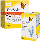 Freestyle LITE Test Strips (100 Ct.) + Freestyle Lancets (100 Ct.) - Teststripz