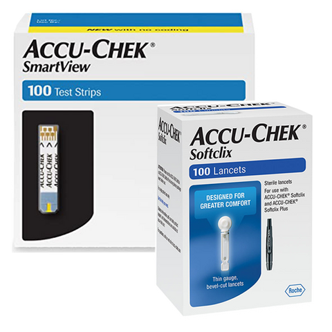 Accu-Chek Smartview Test Strips (100 Ct.) + Softclix Lancets (100 Ct.) - Teststripz