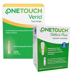 One Touch Verio Test Strips (100 Ct.) + Delica Lancets (100 Ct.) - Teststripz