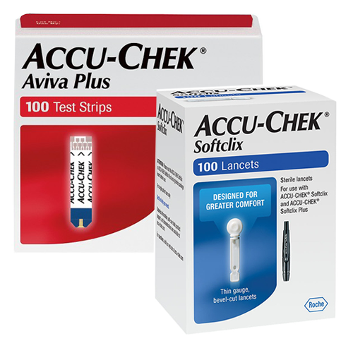 Accu-Chek Aviva Plus Test Strips (100 Ct.) + Softclix Lancets (100 Ct.) - Teststripz