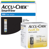 Accu-Chek Smartview Test Strips (100 Ct.) + Fastclix Lancets (102 Ct.) - Teststripz
