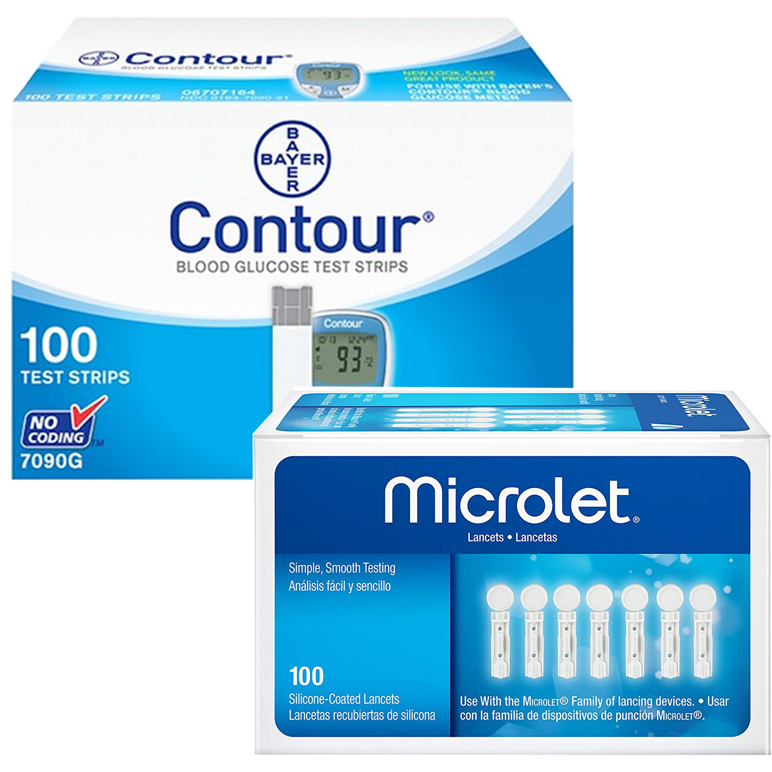 Bayer Contour NEXT Test Strips (100 Ct.) + Microlet Lancets (100 Ct.) –  Teststripz