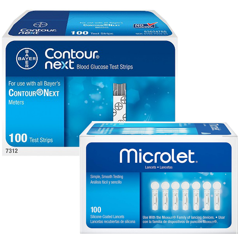 Bayer Contour NEXT Test Strips (100 Ct.) + Microlet Lancets (100 Ct