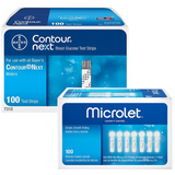 Bayer Contour NEXT Test Strips (100 Ct.) + Microlet Lancets (100 Ct.) - Teststripz