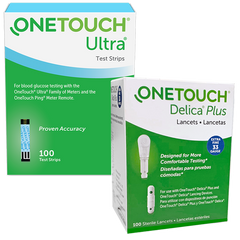 One Touch Ultra Test Strips (100 Ct.) + Delica Lancets (100 Ct.) - Teststripz
