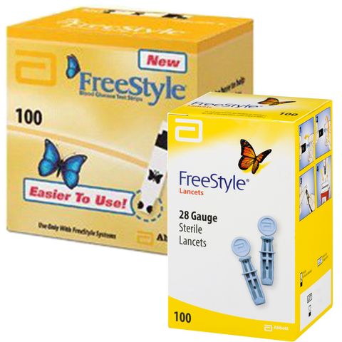Freestyle Test Strips (100 Ct.) + Freestyle Lancets (100 Ct.) - Teststripz