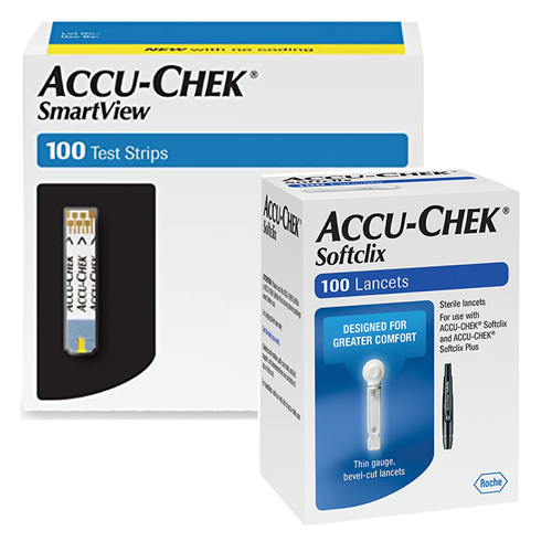 Accu-Chek Smartview Test Strips (100 Ct.) + Softclix Lancets (100 Ct.) - Teststripz